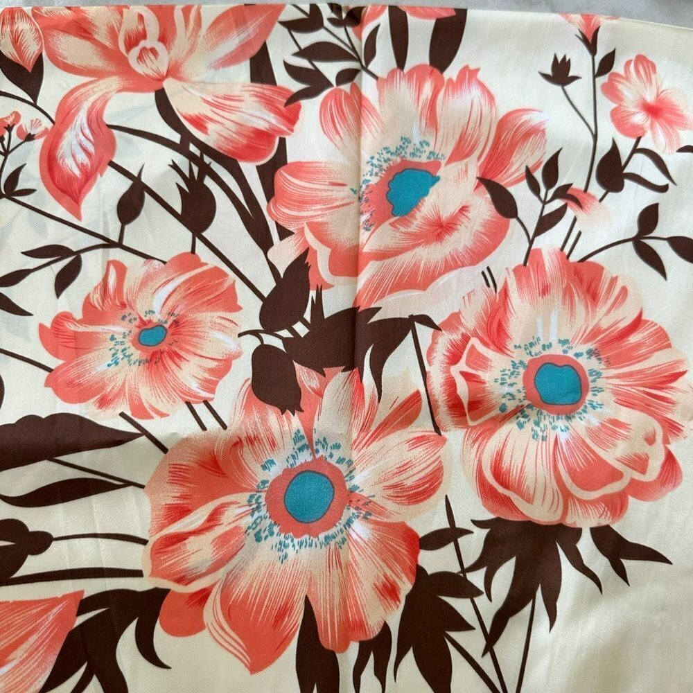 Colorful Floral‎ Beige Blush Brown Printed Fashion Scarve Long Shawl - Picture 3 of 14